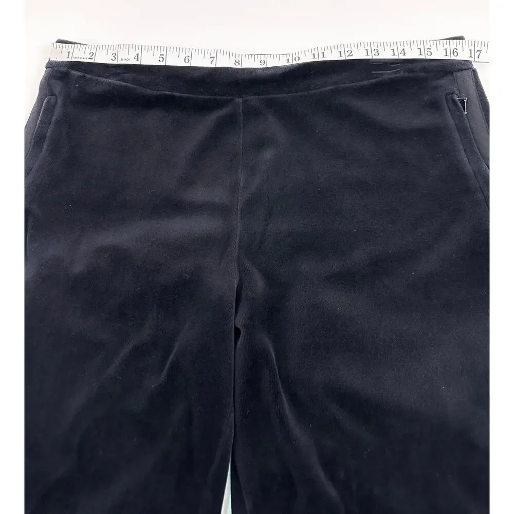 Lauren Active Ralph Lauren Black Velvet Active Track Pants Size Medium
